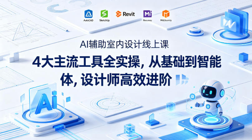 AI辅助室内设计线上课｜4大主流工具全实操，从基础到智能体，设计师高效进阶-爱尚网赚