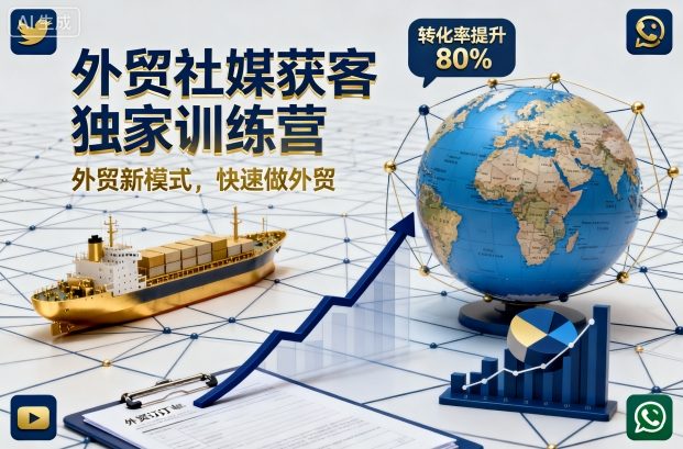 外贸社媒获客独家训练营，外贸新模式，快速做外贸(更新26年4月)-爱尚网赚
