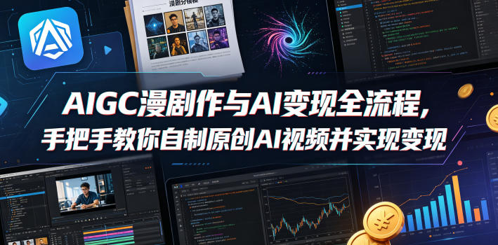 AIGC漫剧创作与AI变现全流程，手把手教你自制原创AI视频并实现变现-爱尚网赚