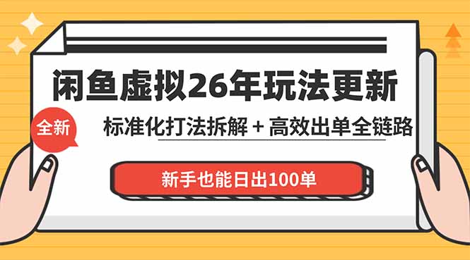 闲鱼虚拟从0到1系统化运营课程：标准化打法拆解 + 高效出单全链路教学，新手也能日出100单-爱尚网赚