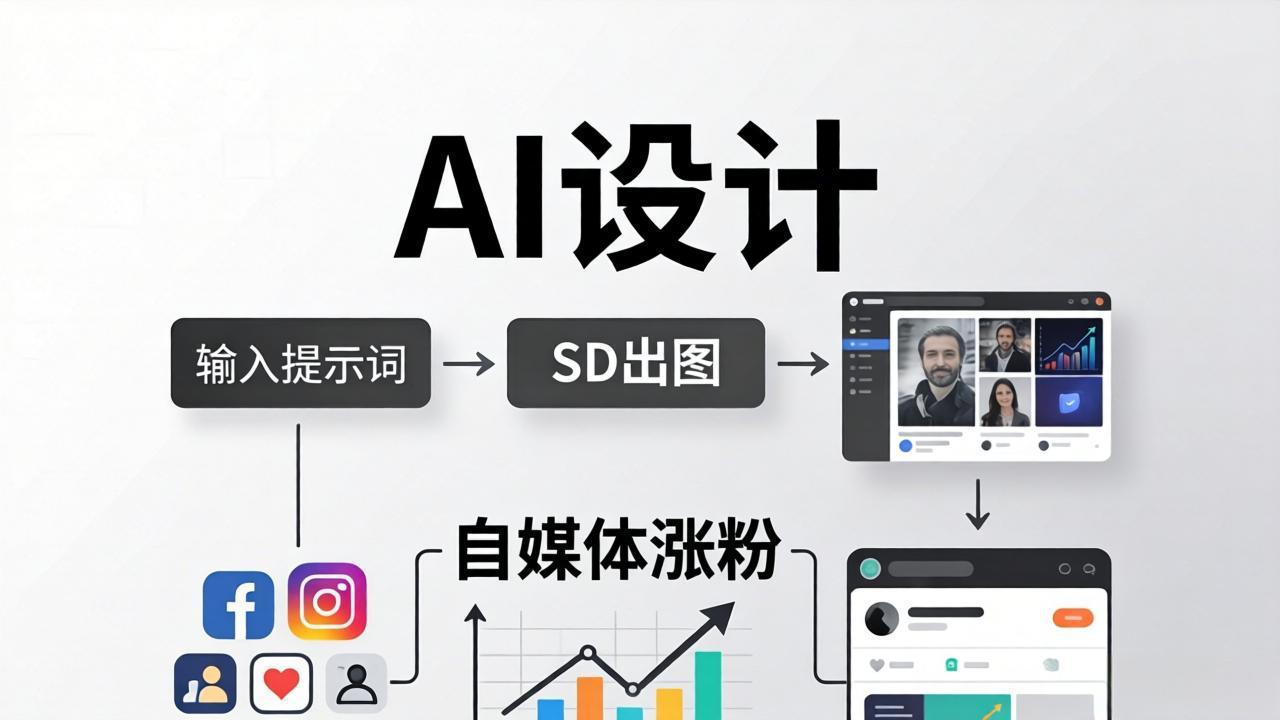 人人都是AI设计师：SD出图+自媒体涨粉一站教学，告别图文素材焦虑，AI设计让你轻松避开内卷-爱尚网赚