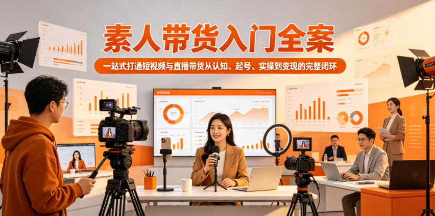 素人带货入门全案，一站式打通短视频与直播带货从认知、起号、实操到变现的完整闭环-爱尚网赚