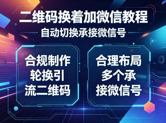 二维码换着加微信教程，自动切换承接微信号，合规制作轮换引流二维码，合理布局多个承接微信号-爱尚网赚