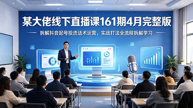 某大佬线下直播课161期4月完整版，拆解抖音起号投流话术运营，实战打法全流程拆解学习-爱尚网赚