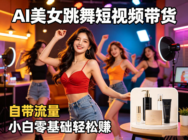 AI美女跳舞短视频带货：自带流量，小白零基础轻松賺，详细拆解-爱尚网赚