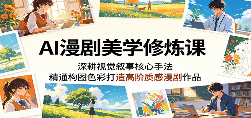AI漫剧美学修炼课：深耕视觉叙事核心手法，精通构图色彩打造高阶质感漫剧作品-爱尚网赚