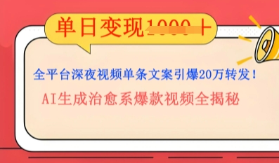 全平台深夜文案新风口：DeepSeek生成百万播放量金句，治愈系内容涨粉速度快4倍-爱尚网赚