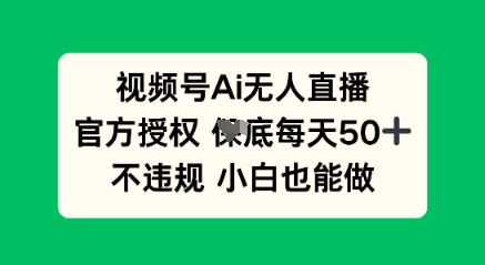 视频号AI无人直播，官方授权  每天50+，不违规 小白也能做-爱尚网赚