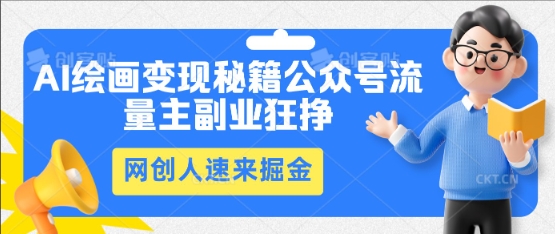 AI绘画变现秘籍：公众号流量主副业狂挣，网创人速来掘金-爱尚网赚
