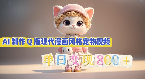 AI制作Q版现代漫画风格宠物视频，单日变现几张-爱尚网赚