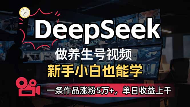 （14199期）小白用DeepSeek做养生号，一条作品涨粉5万+，单日收益上千-爱尚网赚