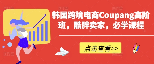 韩国跨境电商Coupang高阶班，酷胖卖家，必学课程-爱尚网赚