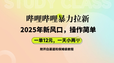 哔哩哔哩暴力拉新：2025年新风口，一单12元，一天数张(附开白渠道和保姆级教程)-爱尚网赚