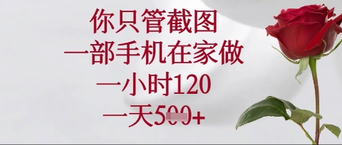 你只管截图，一部手机在家操作，一小时120.一天5张【揭秘】-爱尚网赚