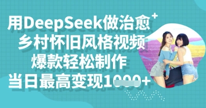 用DeepSeek做治愈乡村怀旧风格视频，爆款轻松制作，当日最高变现多张-爱尚网赚